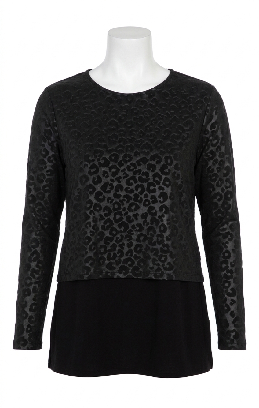 NEW SYMPLI go to crop top in black animal